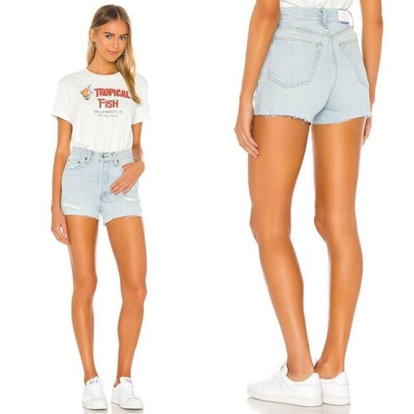 Re/Done REVOLVE 70s High Rise Short in Light Worn 10 Sz 27 NWT